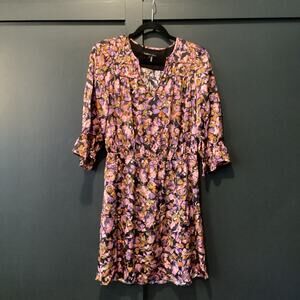 Caballero falling blush 3/4 sleeve mini swing babydoll anthropologie dress S